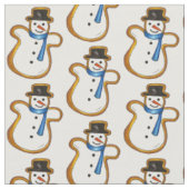 Winterschneemänner Snowman Zucker Keksstoff Stoff (Nahaufnahme)