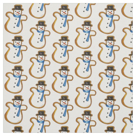 Winterschneemänner Snowman Zucker Keksstoff Stoff (Muster)