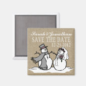 Winterschneemobil und Bräutigam Save the Date Magnet (Vorderseite/Rückseite)