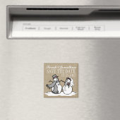 Winterschneemobil und Bräutigam Save the Date Magnet (In Situ (Geschirrspüler))