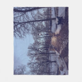 Winterschneepark im Abend Fleecedecke (Vorderseite)