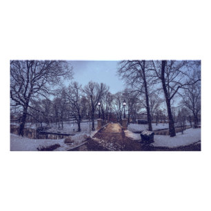 Winterschneepark im Abend Fotodruck