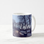 Winterschneepark im Abend Kaffeetasse (VorderseiteRechts)