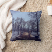 Winterschneepark im Abend Kissen (Decke)