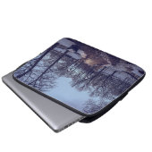 Winterschneepark im Abend Laptopschutzhülle (Vorne Knopf)