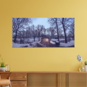 Winterschneepark im Abend Leinwanddruck (Insitu (Wohnzimmer))