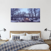 Winterschneepark im Abend Leinwanddruck (Insitu (Schlafzimmer))