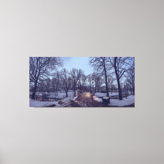 Winterschneepark im Abend Leinwanddruck (Vorderseite)