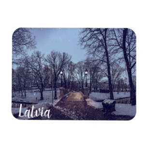 Winterschneepark im Abend Magnet
