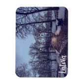 Winterschneepark im Abend Magnet (Vertikal)