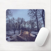 Winterschneepark im Abend Mousepad (Mit Mouse)
