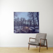 Winterschneepark im Abend Wandteppich (Beispiel (Horizontal))