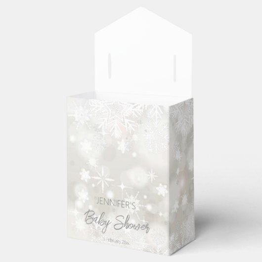 Winterschneepastellfarben Babydusche Danke Geschenkschachtel (Geöffnet)