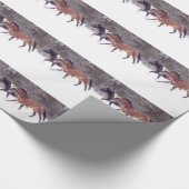 Winterschneepferde im Barn Geschenkpapier (Ecke)