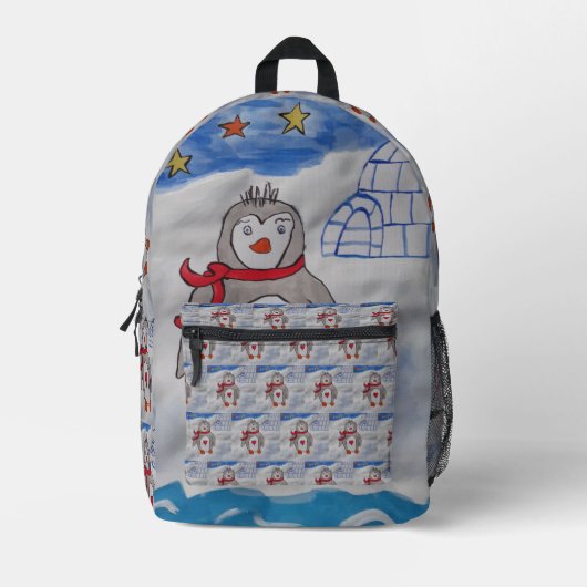 Winterschneepinguin Bedruckter Rucksack (Vorderseite)