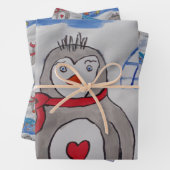 Winterschneepinguin Geschenkpapier Set (Beispiel)