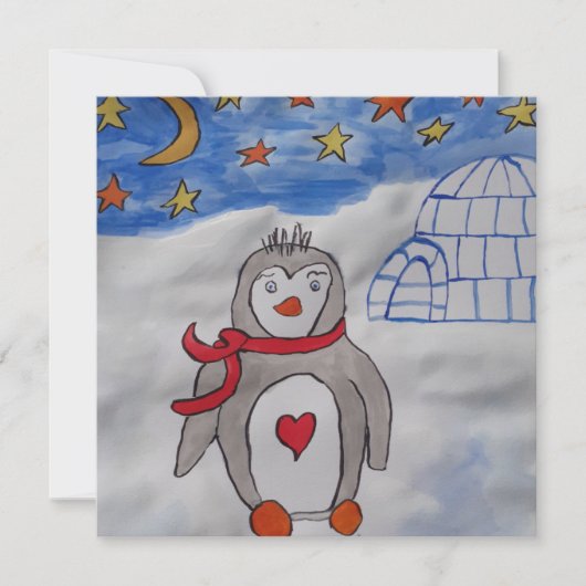 Winterschneepinguin Grußkarte Karte (Vorderseite)