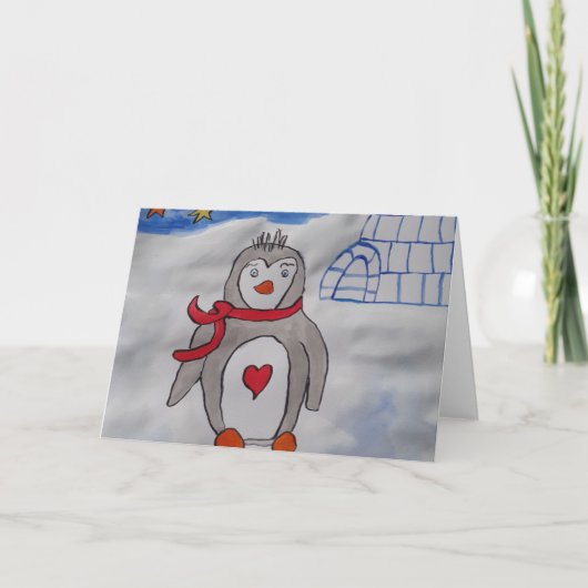 Winterschneepinguin Grußkarte Karte (Vorderseite)