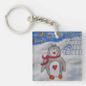 Winterschneepinguin Schlüsselring (Vorderseite)