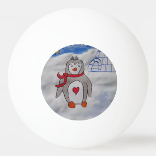 Winterschneepinguin Tischtennisball