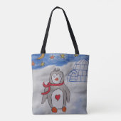 Winterschneepinguin Tote-Tasche Tasche (Rückseite)