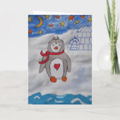Winterschneepinguin Weihnachten Karte (Rückseite)