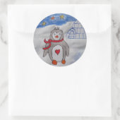 Winterschneepuchsticker Runder Aufkleber (Tasche)