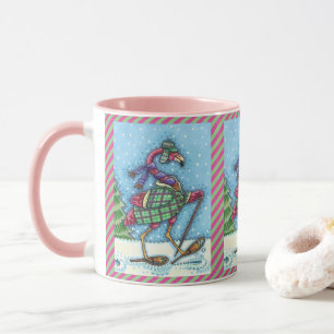 WINTERSCHNEESCHUHE & MANTEL ROSA FLAMINGO WANDERN TASSE