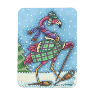 WINTERSCHNEESCHUHE PINK FLAMINGO MAGNET