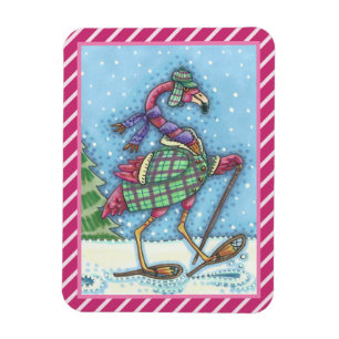 WINTERSCHNEESCHUHE ROSA FLAMINGO MAGNET