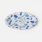 Winterschneeskifahren Snowboarden Fun Muster Pappteller (Schrägansicht)