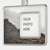 Winterschneestreifen Rahmen-Ornament Silber (Links)