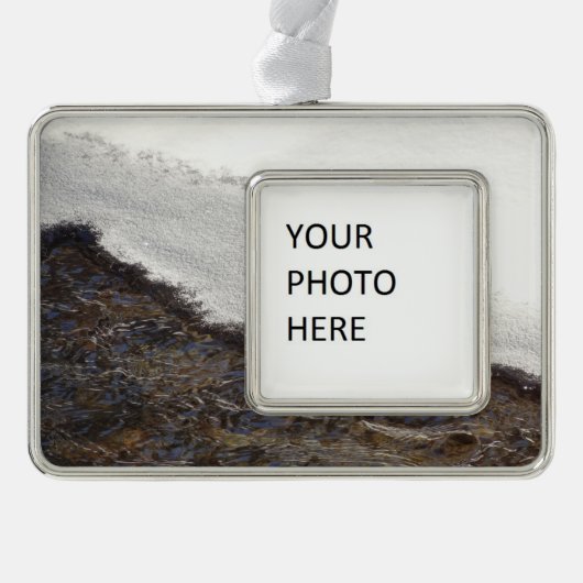 Winterschneestreifen Rahmen-Ornament Silber (Vorderseite)