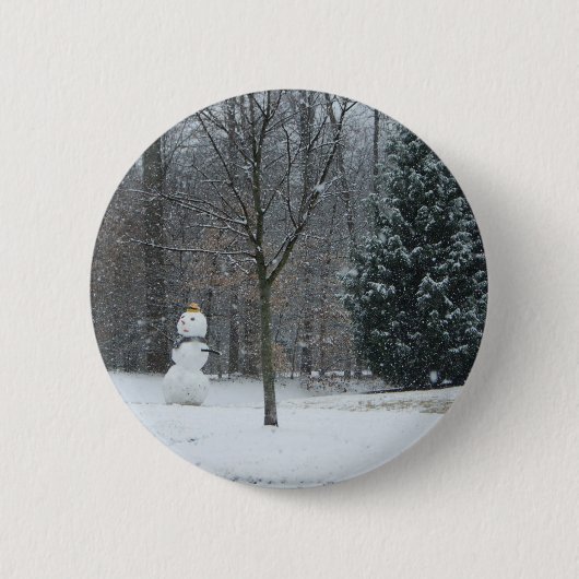 Winterschneeszene der Nachbarin Button (Vorderseite)