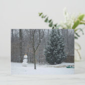 Winterschneeszene der Nachbarin Feiertagskarte (Stehend Vorderseite)