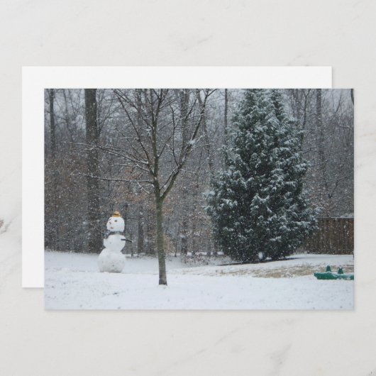 Winterschneeszene der Nachbarin Feiertagskarte (Vorne/Hinten)