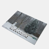 Winterschneeszene der Nachbarin Fußmatte (Schrägansicht)
