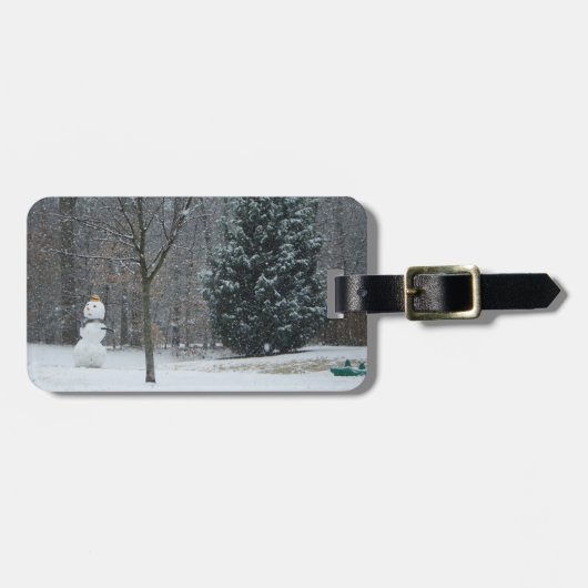 Winterschneeszene der Nachbarin Gepäckanhänger (Vorderseite horizontal)