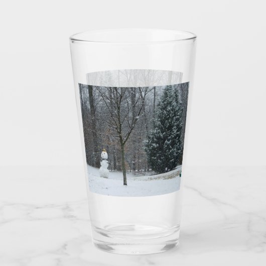 Winterschneeszene der Nachbarin Glas (Vorderseite)