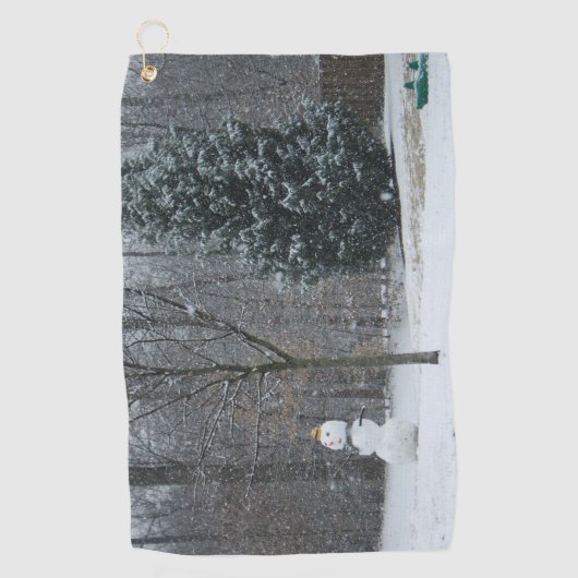 Winterschneeszene der Nachbarin Golfhandtuch (Vorderseite)