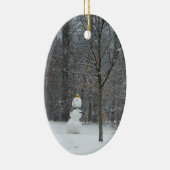 Winterschneeszene der Nachbarin Keramik Ornament (Rechts)