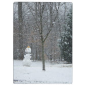 Winterschneeszene der Nachbarin Klemmbrett (Rückseite)