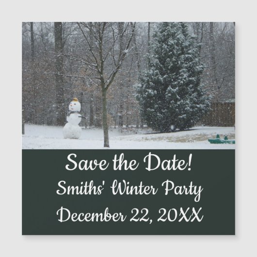 Winterschneeszene der Nachbarin Magnetkarte (Vorderseite)