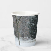 Winterschneeszene der Nachbarin Pappbecher (Links)