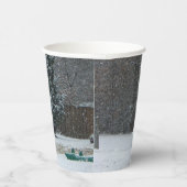 Winterschneeszene der Nachbarin Pappbecher (Rechts)