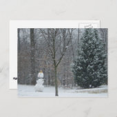 Winterschneeszene der Nachbarin Postkarte (Vorne/Hinten)
