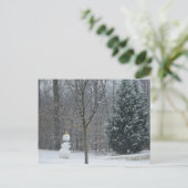 Winterschneeszene der Nachbarin Postkarte (Stehend Vorderseite)