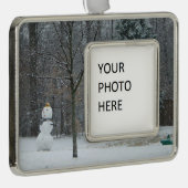 Winterschneeszene der Nachbarin Rahmen-Ornament Silber (Rechts)