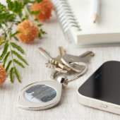 Winterschneeszene der Nachbarin Schlüsselanhänger (Seite)