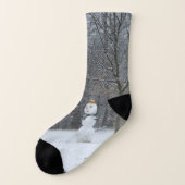 Winterschneeszene der Nachbarin Socken (Links - Außen)
